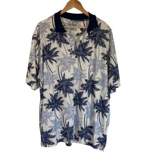 Nat Nast Mens Luxury Original Palm Polo Shirt‎ Size XL Blue White Golf Casual
